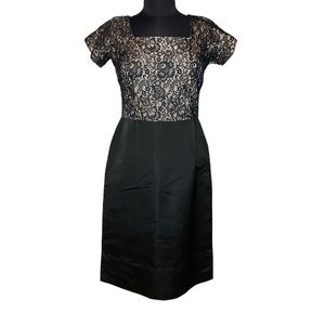 Vintage Misses Dresses by Nelson Caine Form Fitted Lace Top Midi Dress